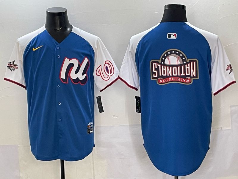 Men Washington Nationals Blank Blue All star 2025 Nike MLB Jersey style 04->washington nationals->MLB Jersey